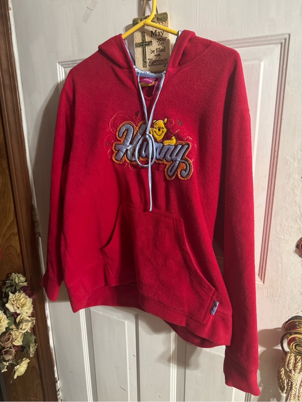 Disney Red Winnie the Pooh 'Hunny' Hooded Fleece Pullover